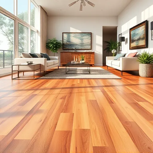 Freshly installed hardwood flooring in a modern Port St. Lucie home with polished wood, natural light, and stylish decor