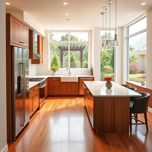 Modern kitchen in Loxahatchee Groves FL with sleek cabinets, quartz island, and natural light enhancing elegant design.