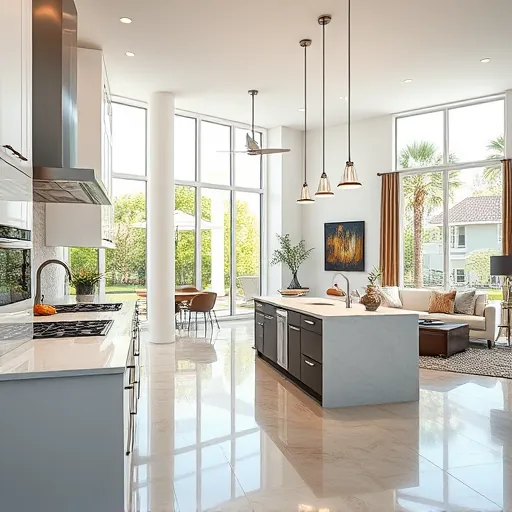 Recently remodeled kitchen in Port St. Lucie, showcasing modern cabinetry, sleek countertops, and bright natural lighting.