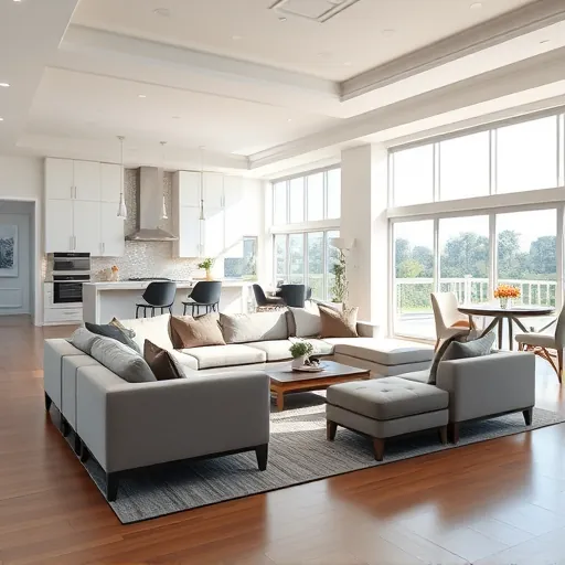 Modern living room remodel in Port St. Lucie FL featuring sleek furniture, spacious layout, and bright natural light.