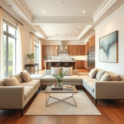Modern remodeled living room in River Park, FL featuring light colors, elegant design, and bright natural light.