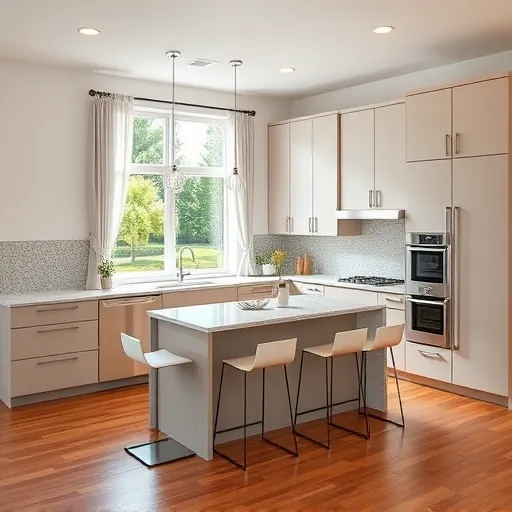 Modern kitchen remodel in Floresta, FL with sleek cabinetry, stainless steel appliances, and polished quartz countertops.