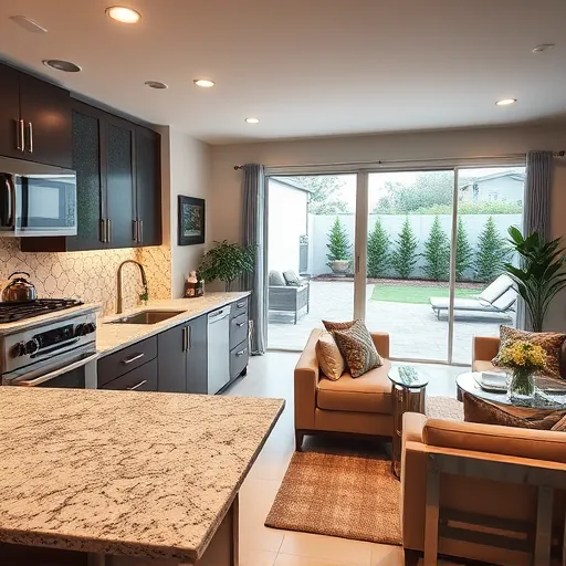 Completed home remodel in Loxahatchee Groves, FL featuring a modern kitchen, cozy living area, and backyard view.