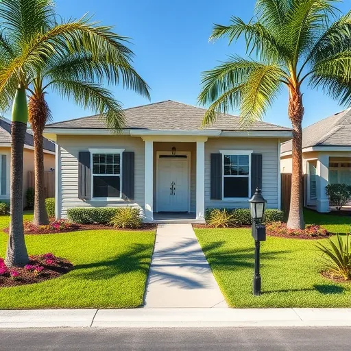 Remodeled Port St. Lucie home exterior with fresh paint, modern siding, updated windows, lush yard, and tropical landscaping