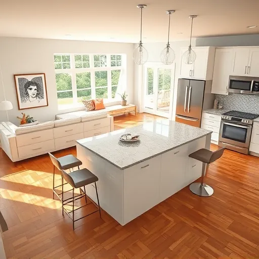 Home remodeling in Manalapan FL featuring open-plan design, modern kitchen, and stylish living area with warm ambiance.
