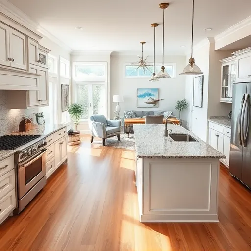 Modern kitchen remodel in Greenacres, FL with granite countertops, stainless steel appliances, and elegant cabinetry.