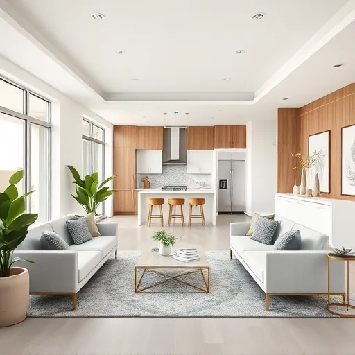 Modern living room in Boynton Beach, featuring elegant furnishings, soft colors, and abundant natural light.