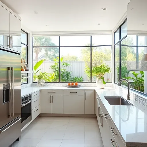 Modern kitchen remodel in North River Shores FL with sleek countertops, stainless steel appliances, and natural light.