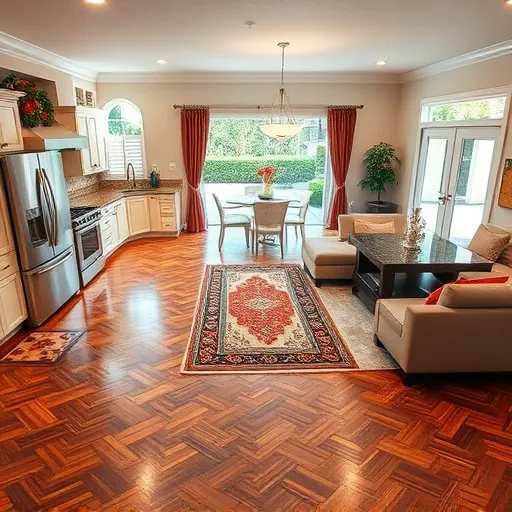 Home remodeling in Tequesta FL showcases open-concept living with elegant hardwood floors, modern kitchen, and serene views.