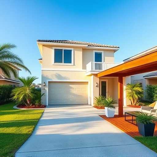 Beautifully renovated home in Port St. Lucie, FL, featuring pastel facade, modern windows, and vibrant landscaping.