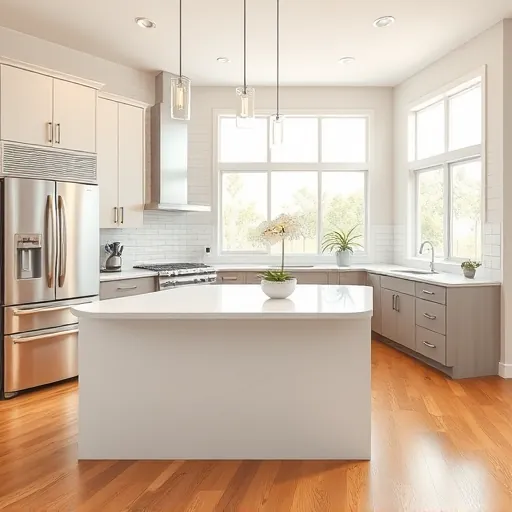 Remodeled kitchen in Sebastian FL with modern cabinetry, stainless steel appliances, quartz island, and natural light.