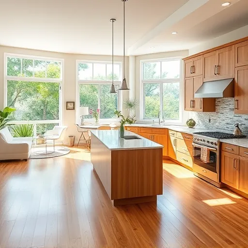 Remodeled St. Lucie Village kitchen with granite countertops, stainless steel appliances, custom wood cabinetry, and natural light