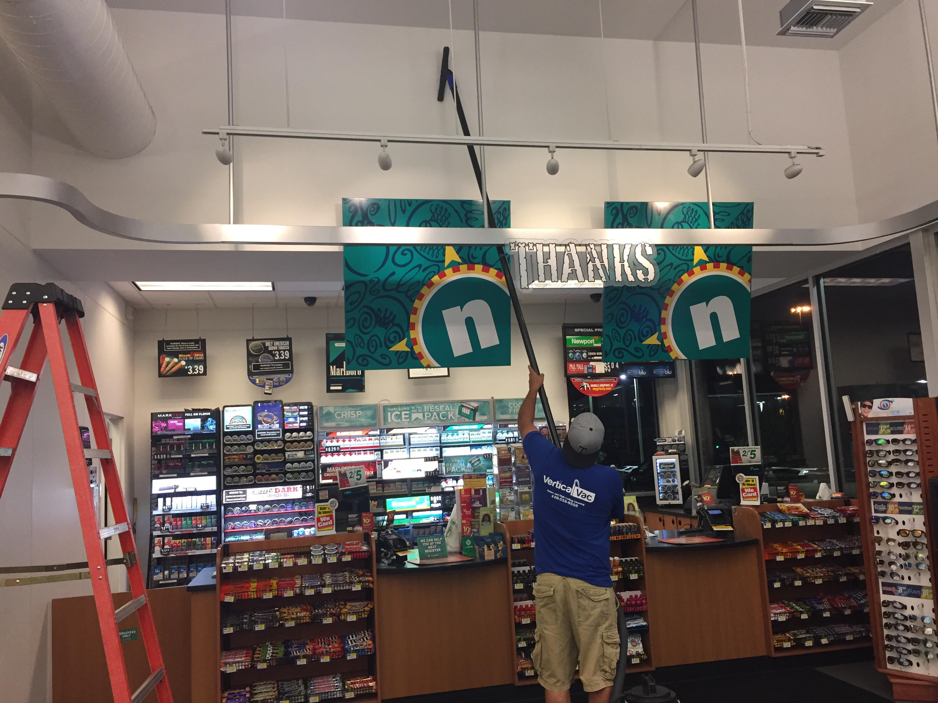 Gym ceiling cleaning