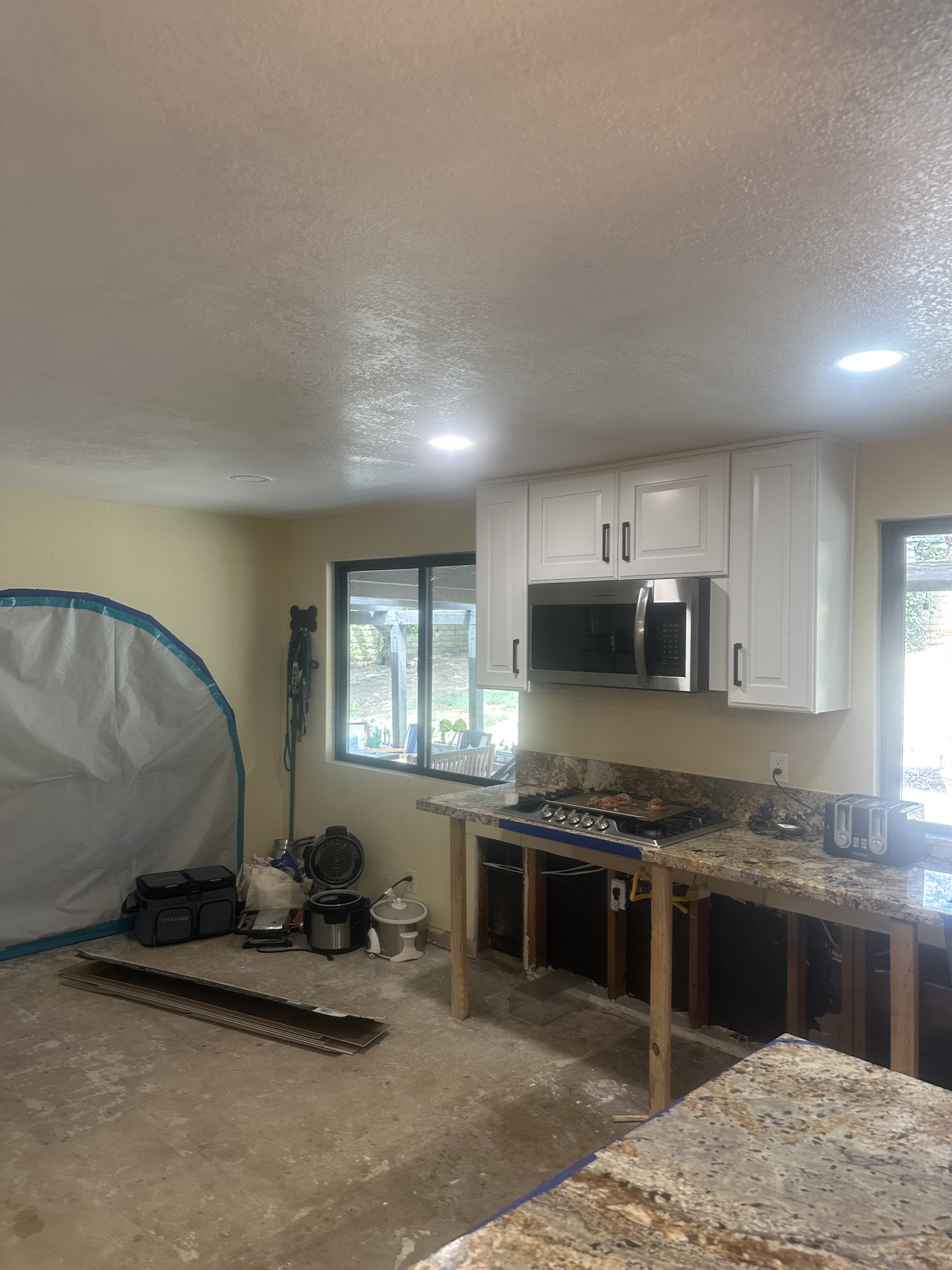 Opened wall during a water damage repair