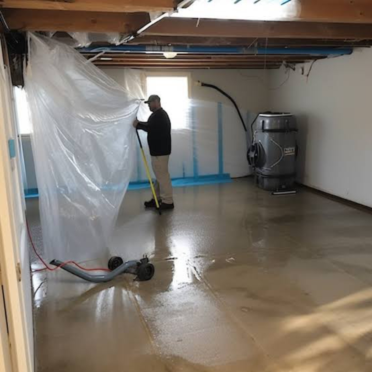 Containment set up during a restoration job