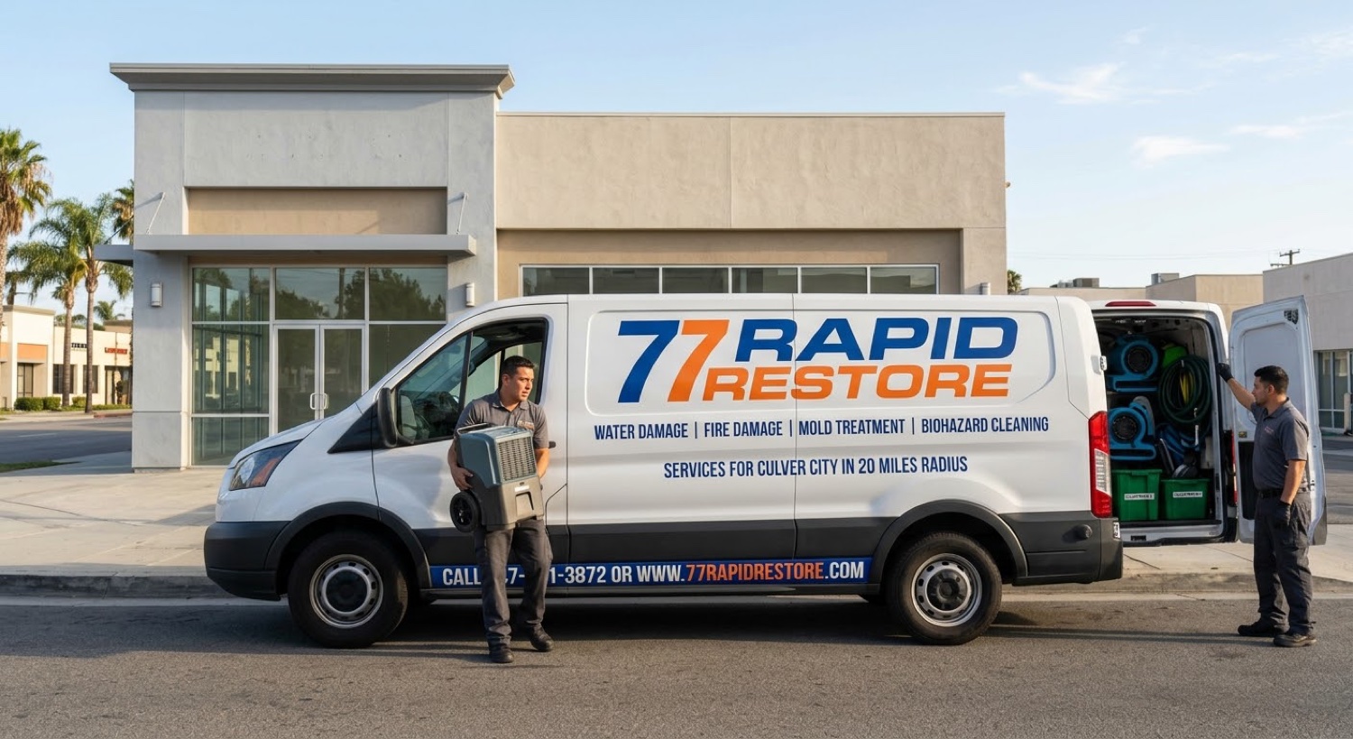 77 Rapid Restore service van and crew
