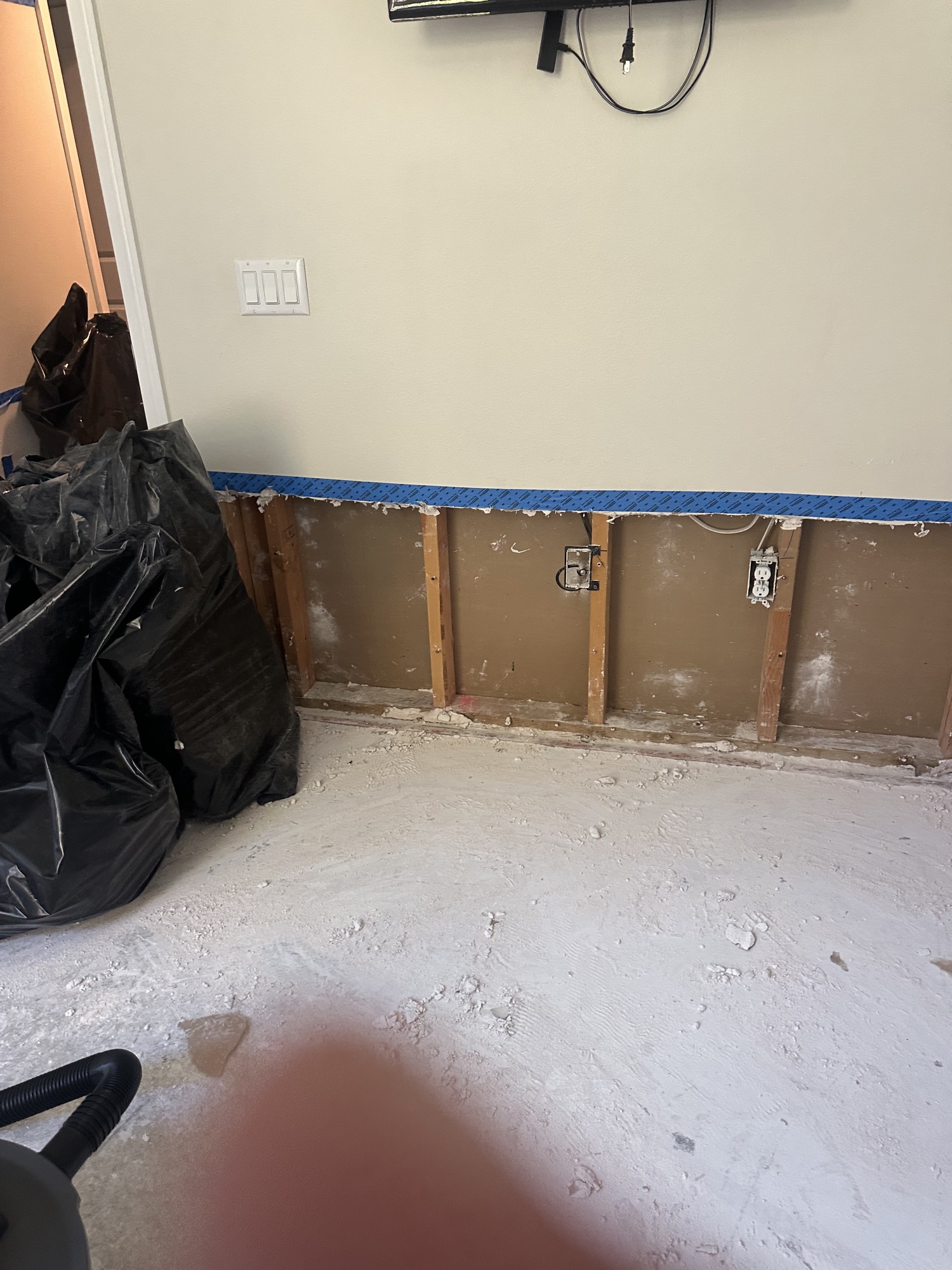 Containment set up during a mold remediation job