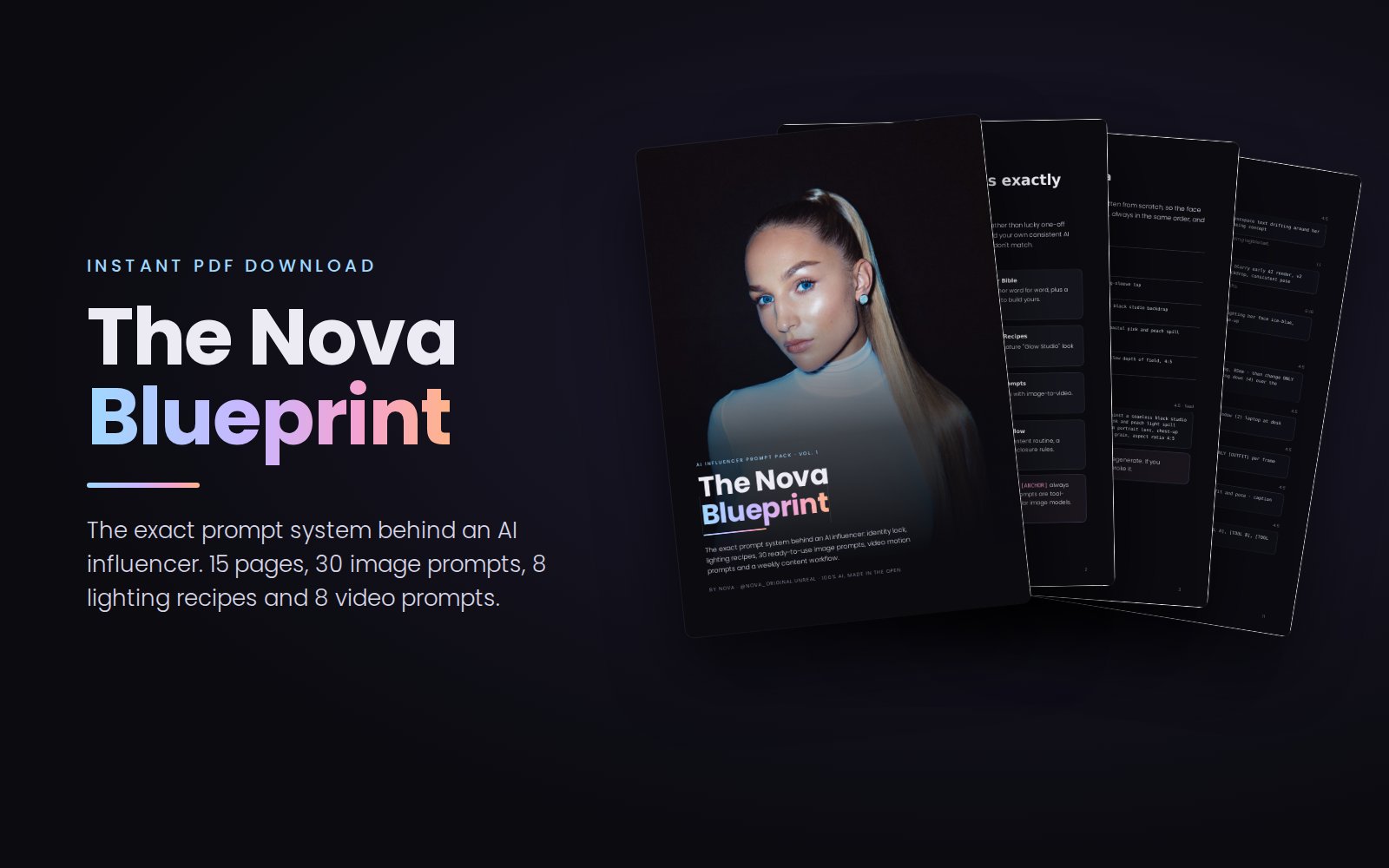 Pages of The Nova Blueprint PDF fanned out