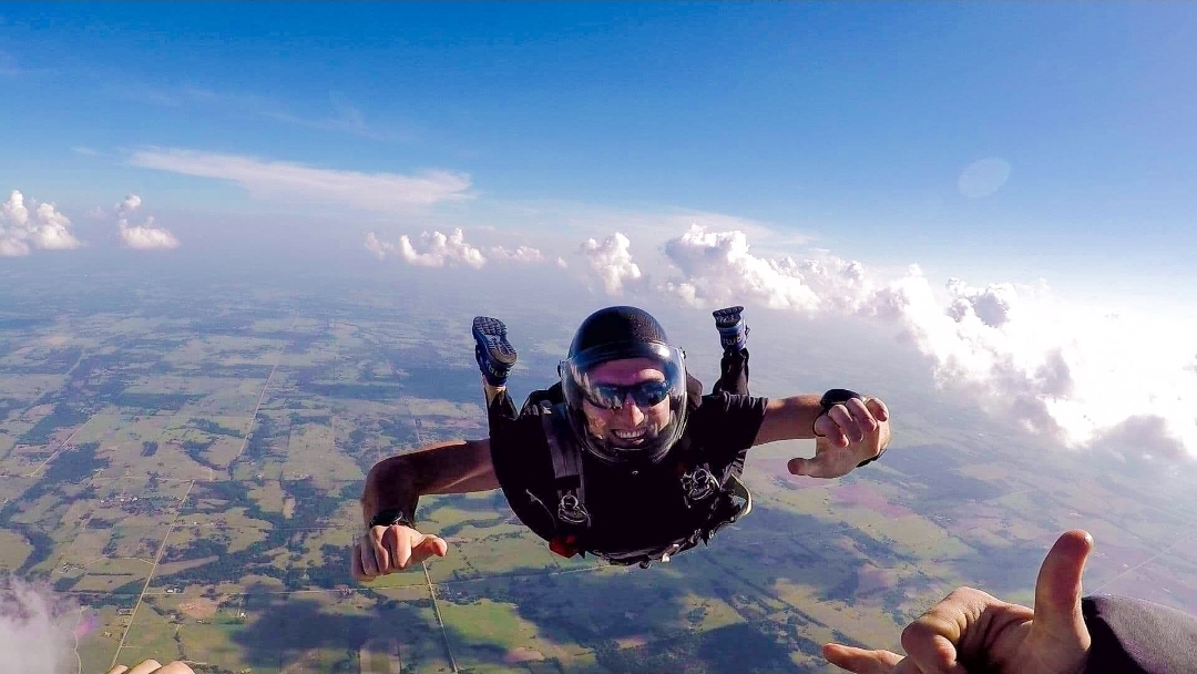 Aaron skydiving
