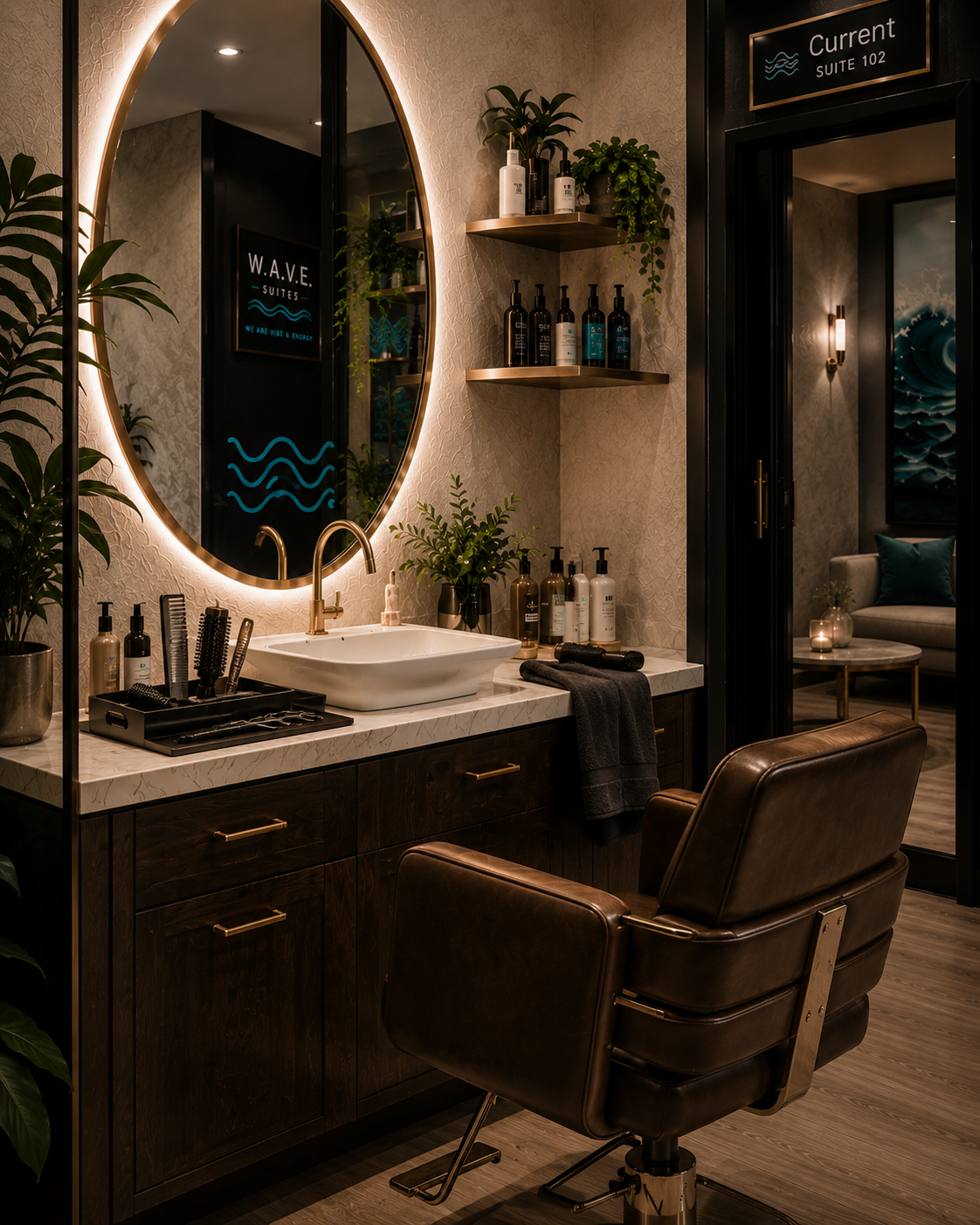 W.A.V.E. Suites private styling station