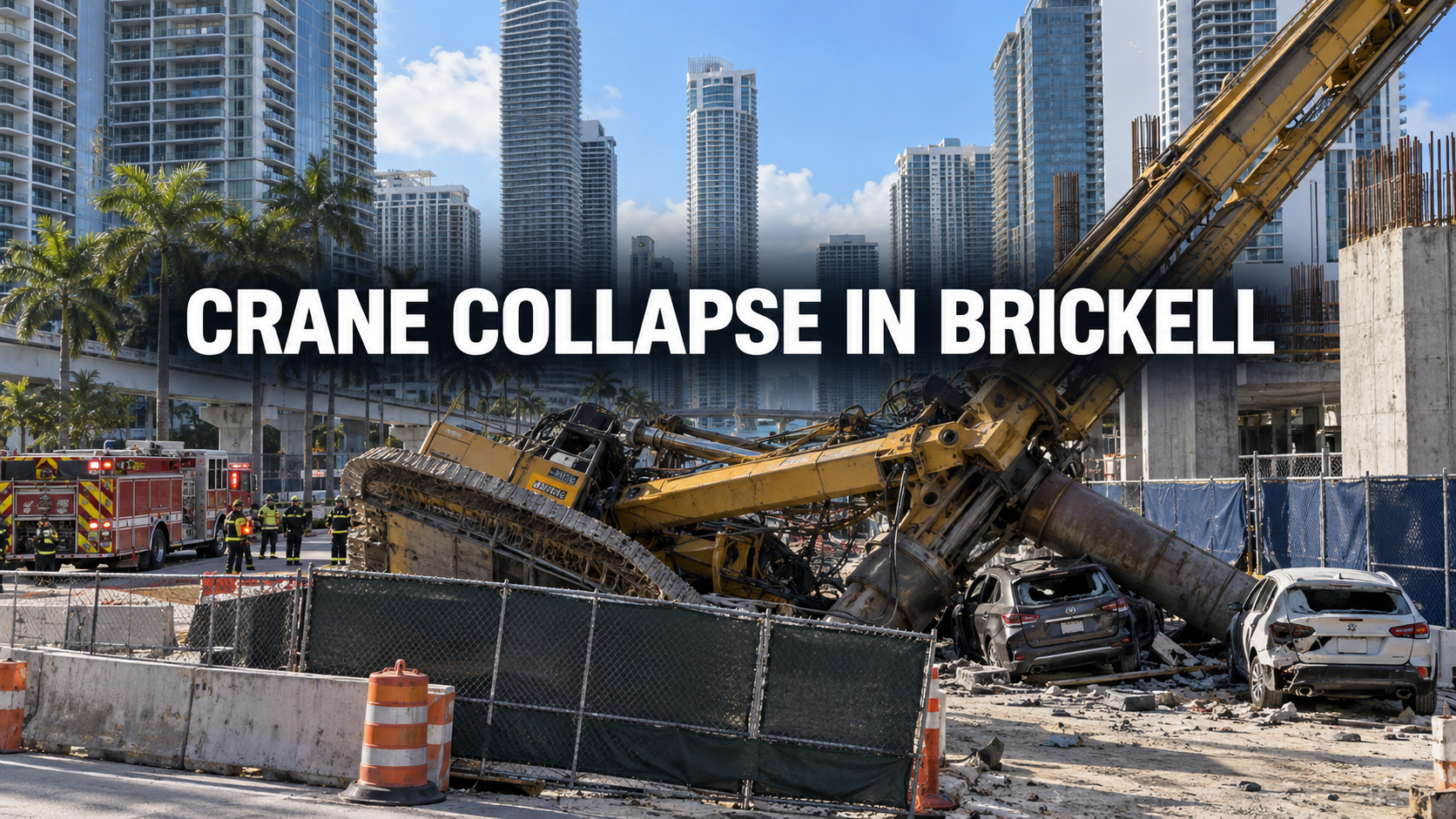 Four Hospitalized After Crane Collapse in Miami’s Brickell