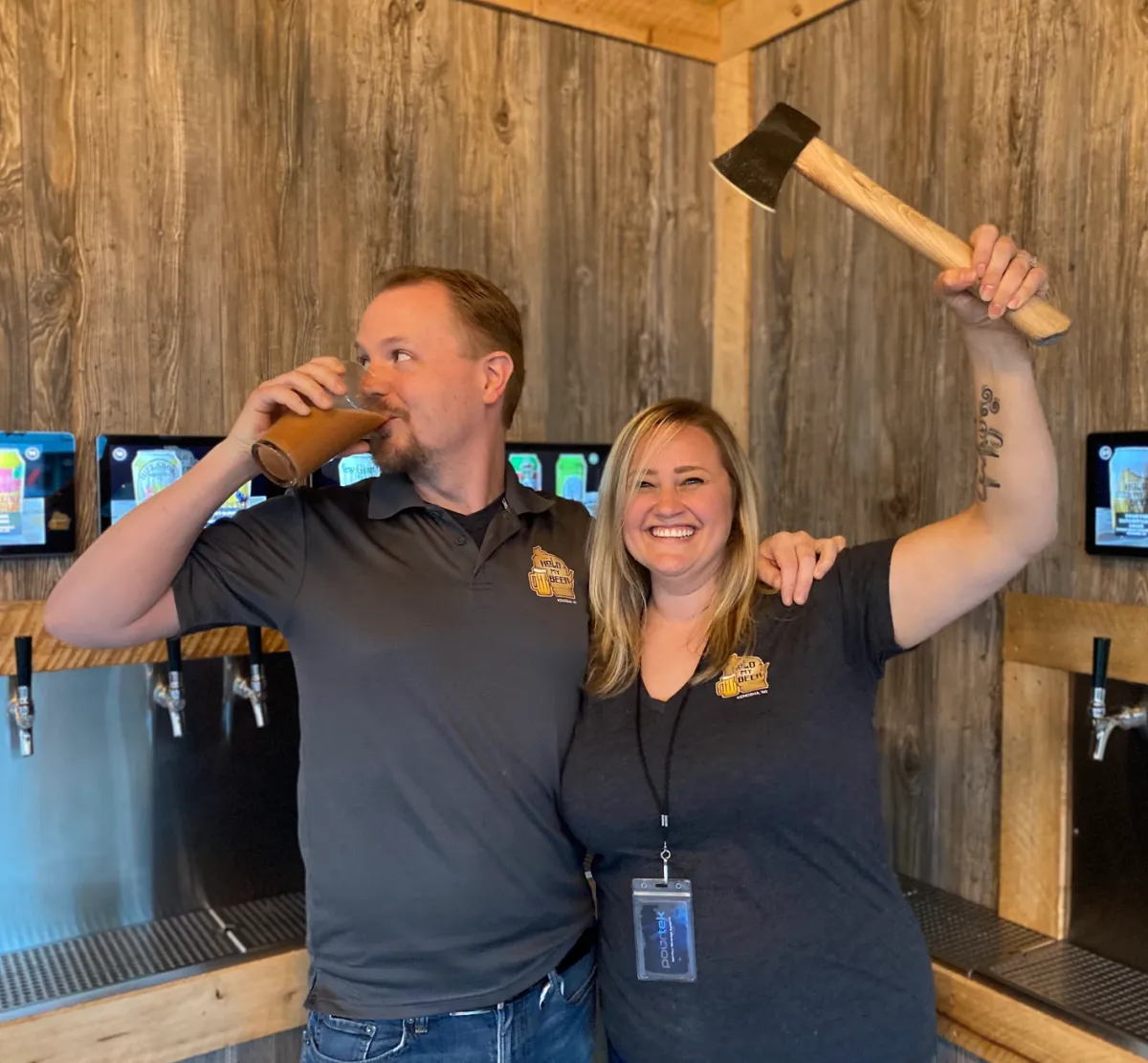 Meghan and Luke Falkner, owners of Hold My Beer Kenosha
