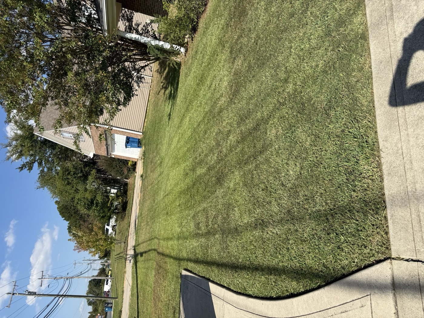Freshly striped front lawn