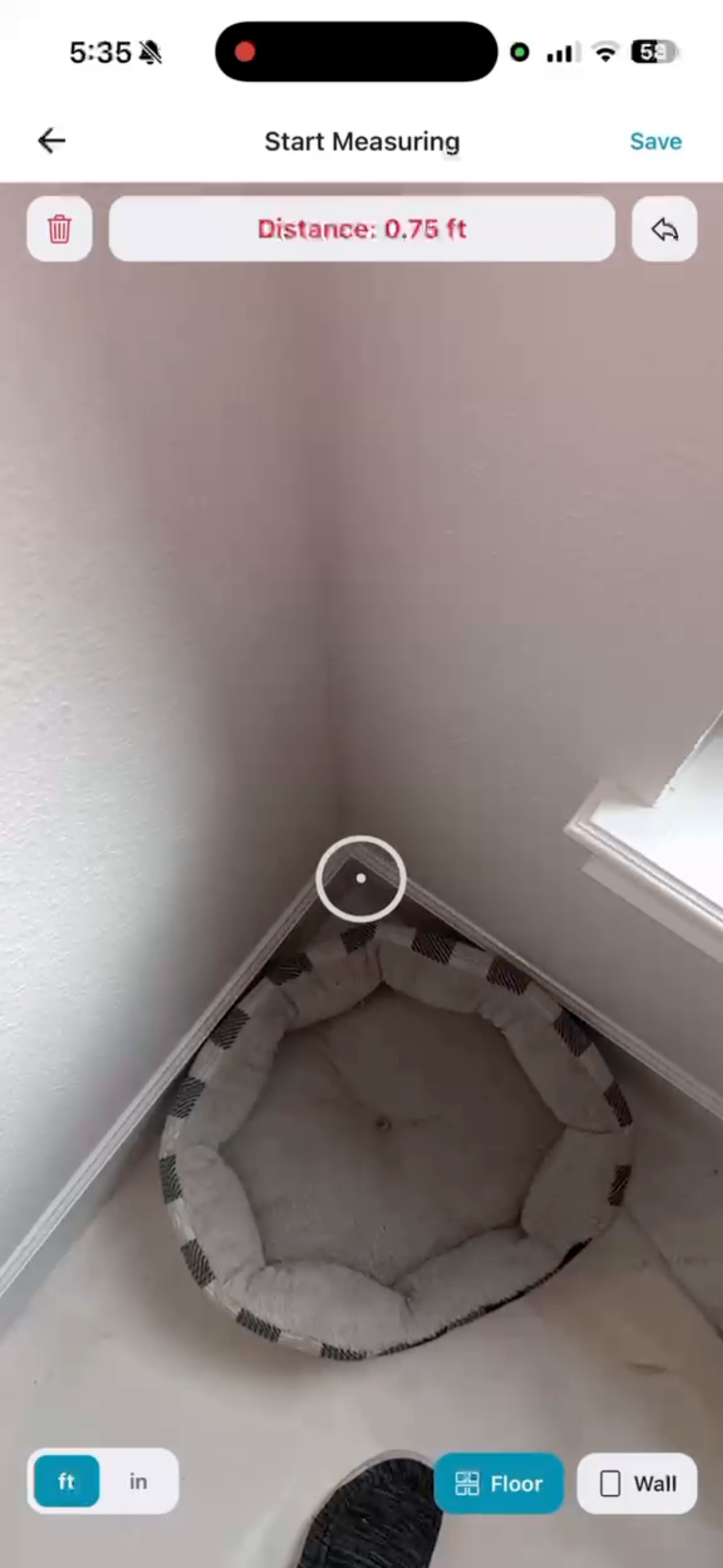 Screenshot for step 3: Undo And Corner Measurement Guidance