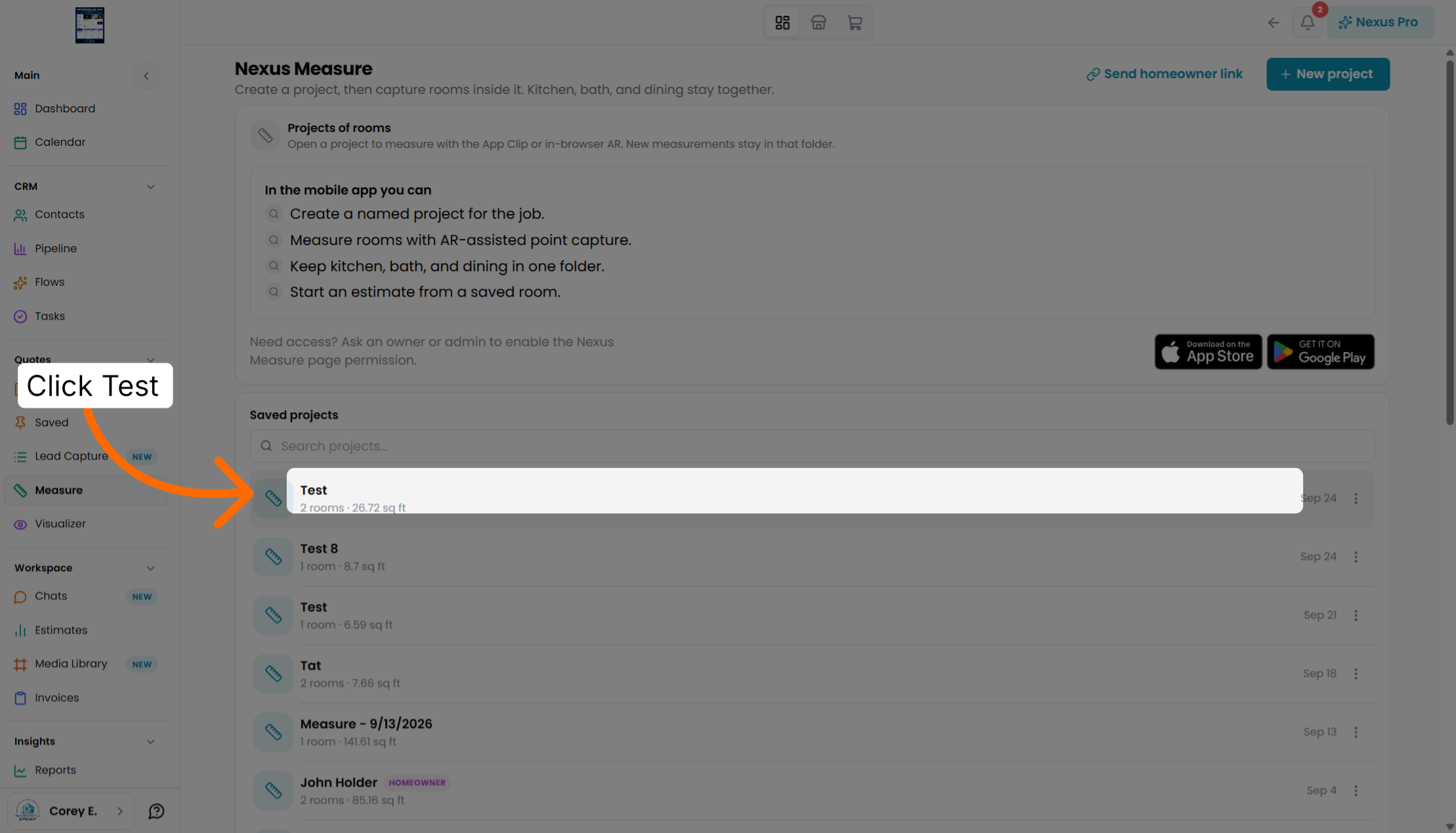 Screenshot for step 14: Open Test Objects