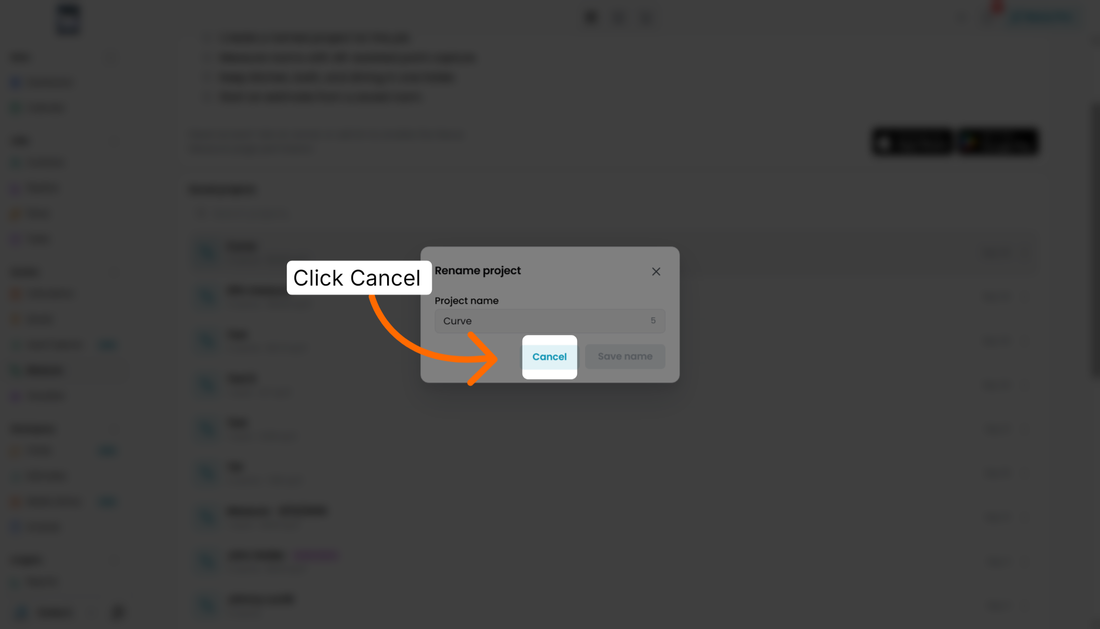 Screenshot for step 18: Cancel Rename Action