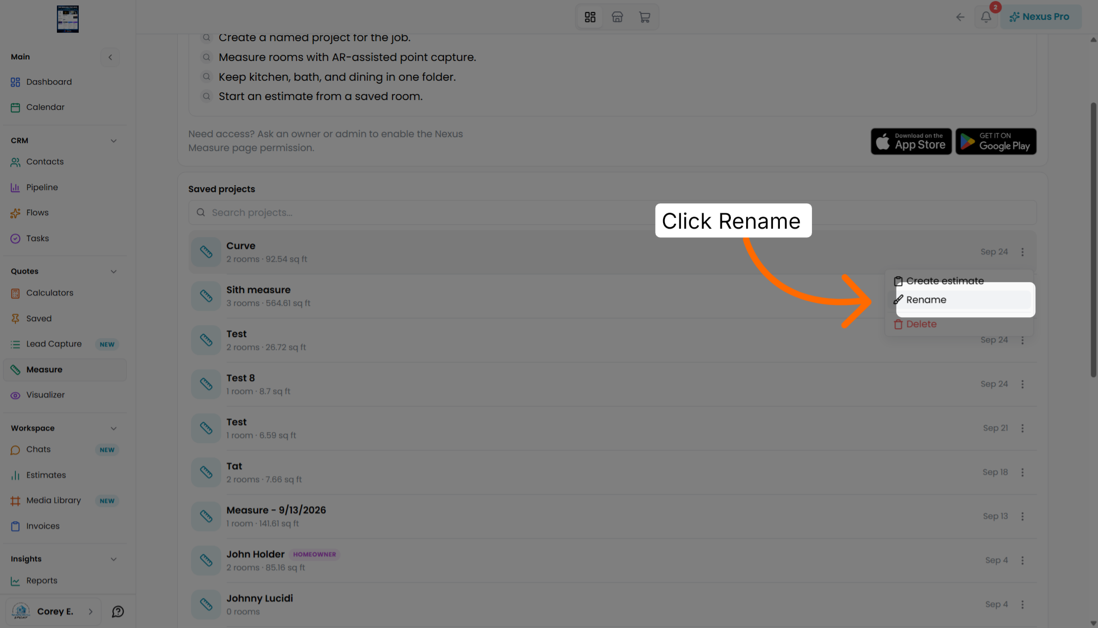 Screenshot for step 17: Rename Project