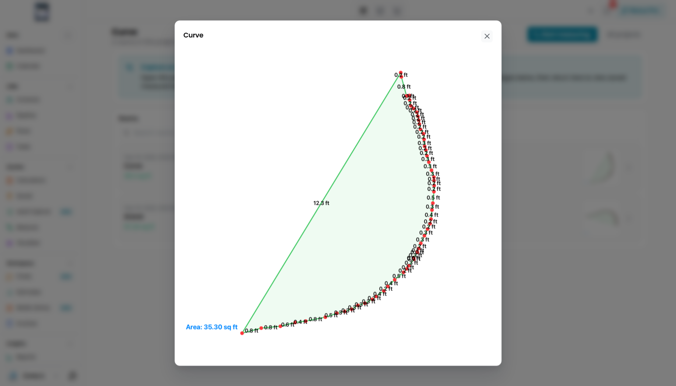 Screenshot for step 21: Explore Curve Measurements
