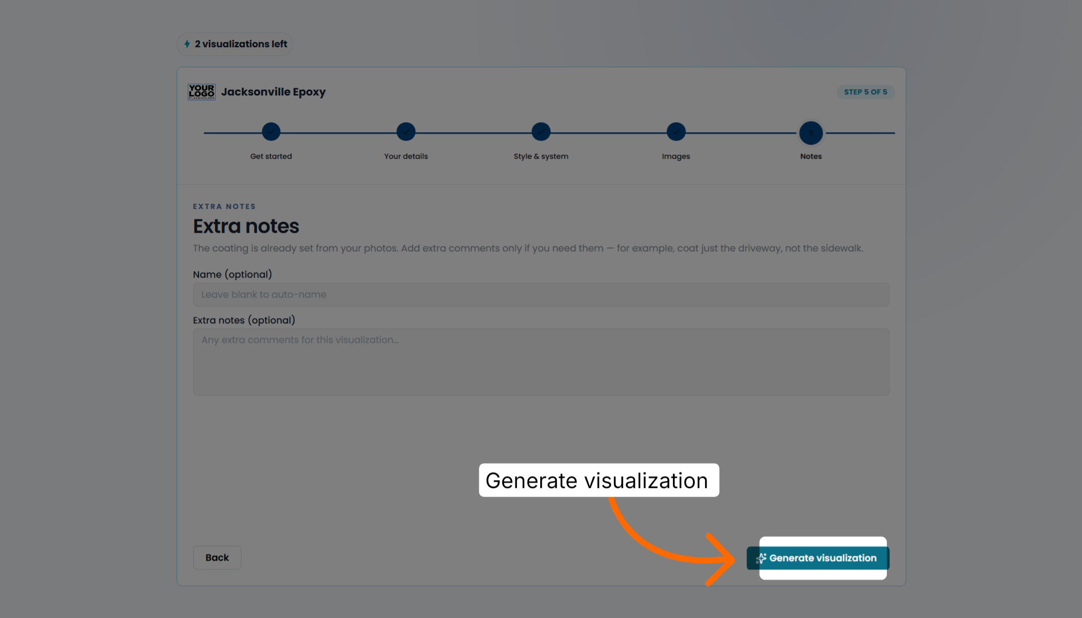 Screenshot for step 17: Generate Visualization