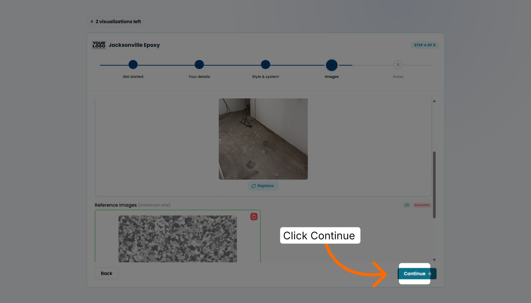 Screenshot for step 16: Continue Visualization Setup