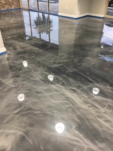 Silver Metallic Floor epoxy floor by Forward 18 Coatings & Flooring