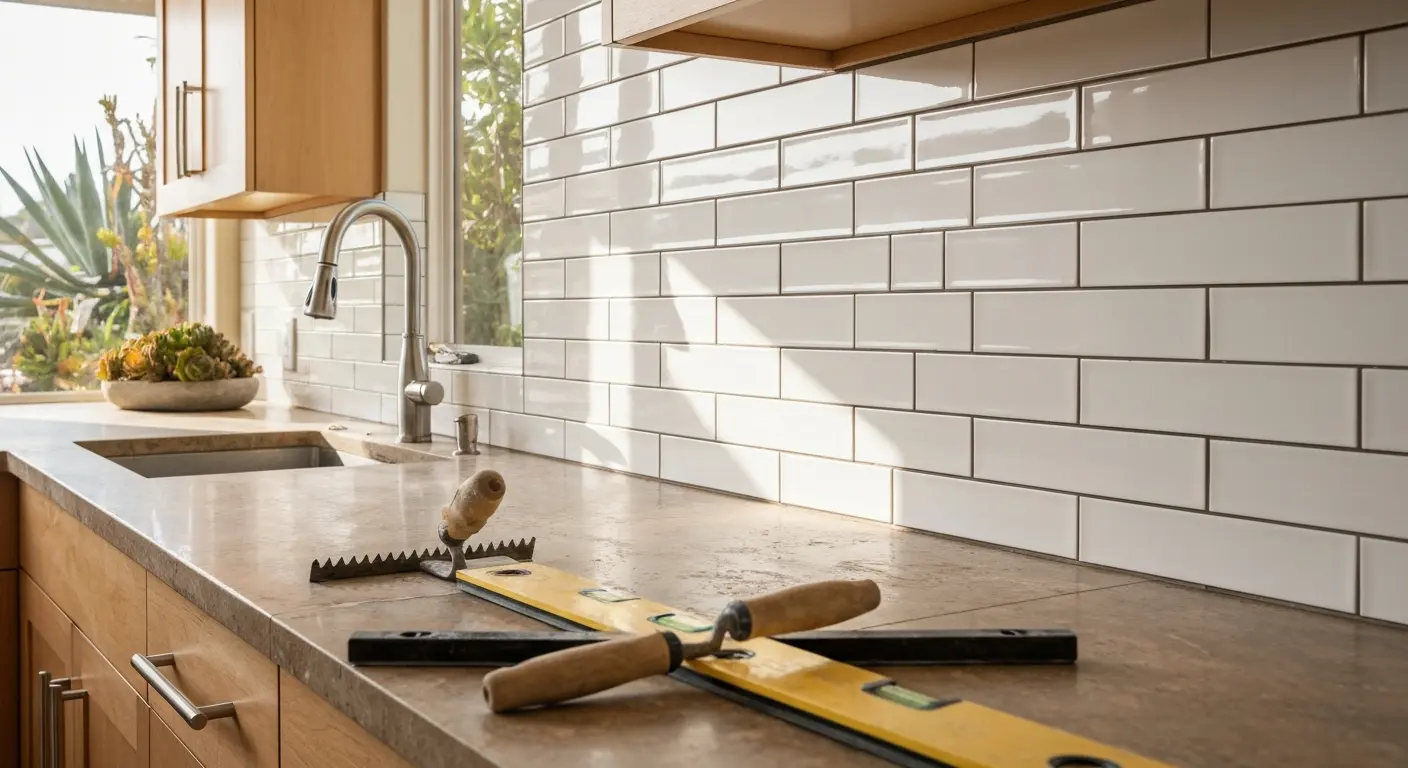 Kitchen backsplash tile installation