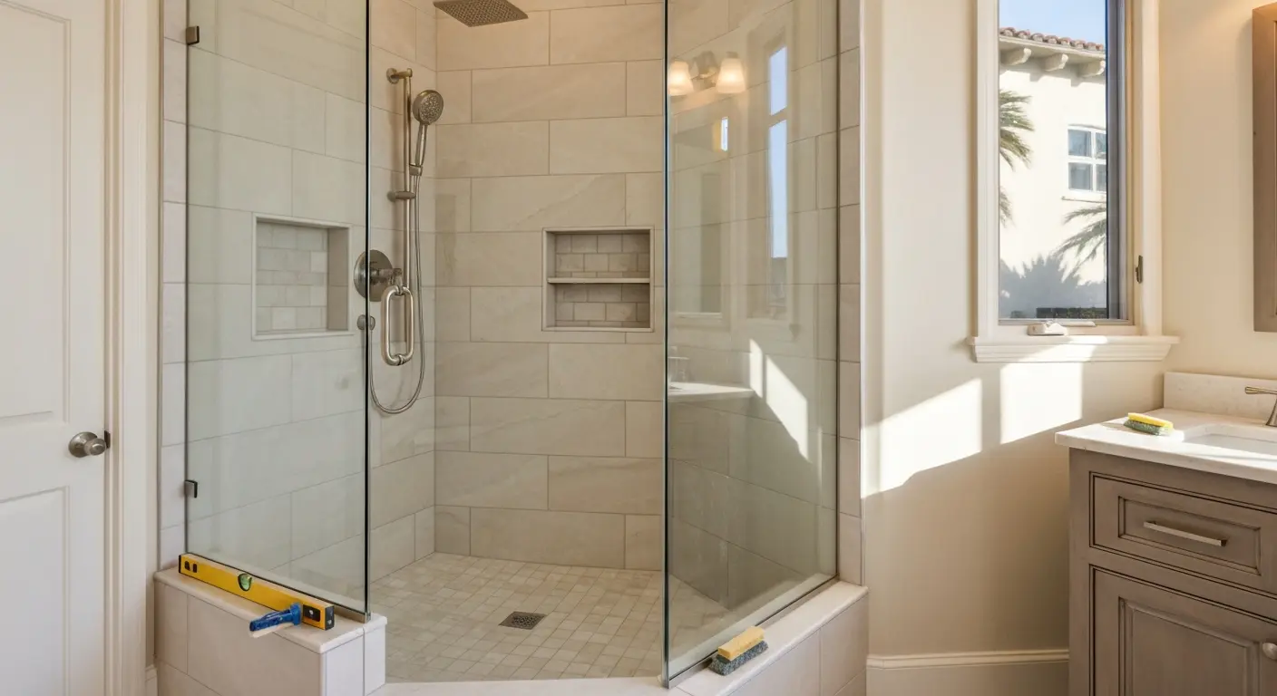 Tile shower installation