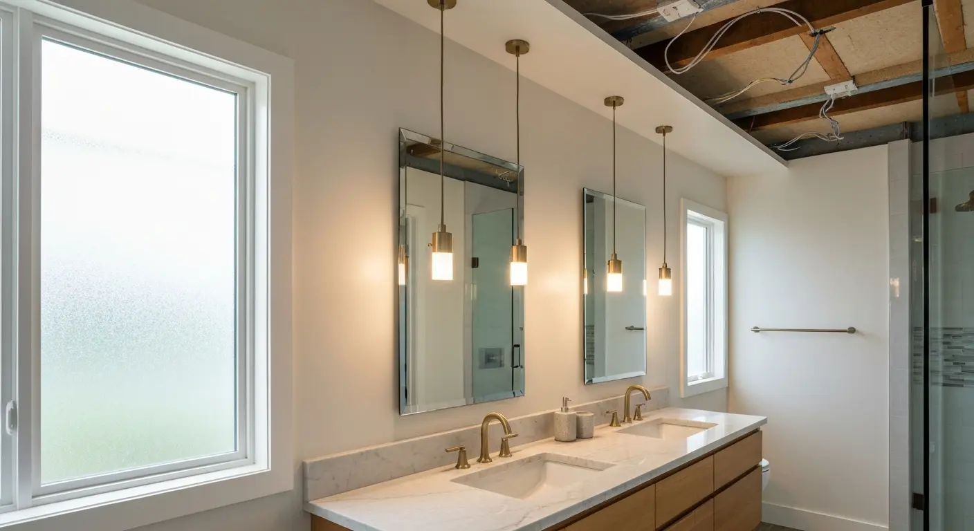 Pendant bathroom lighting fixture