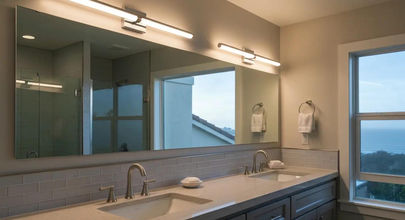 Bathroom vanity lighting installation
