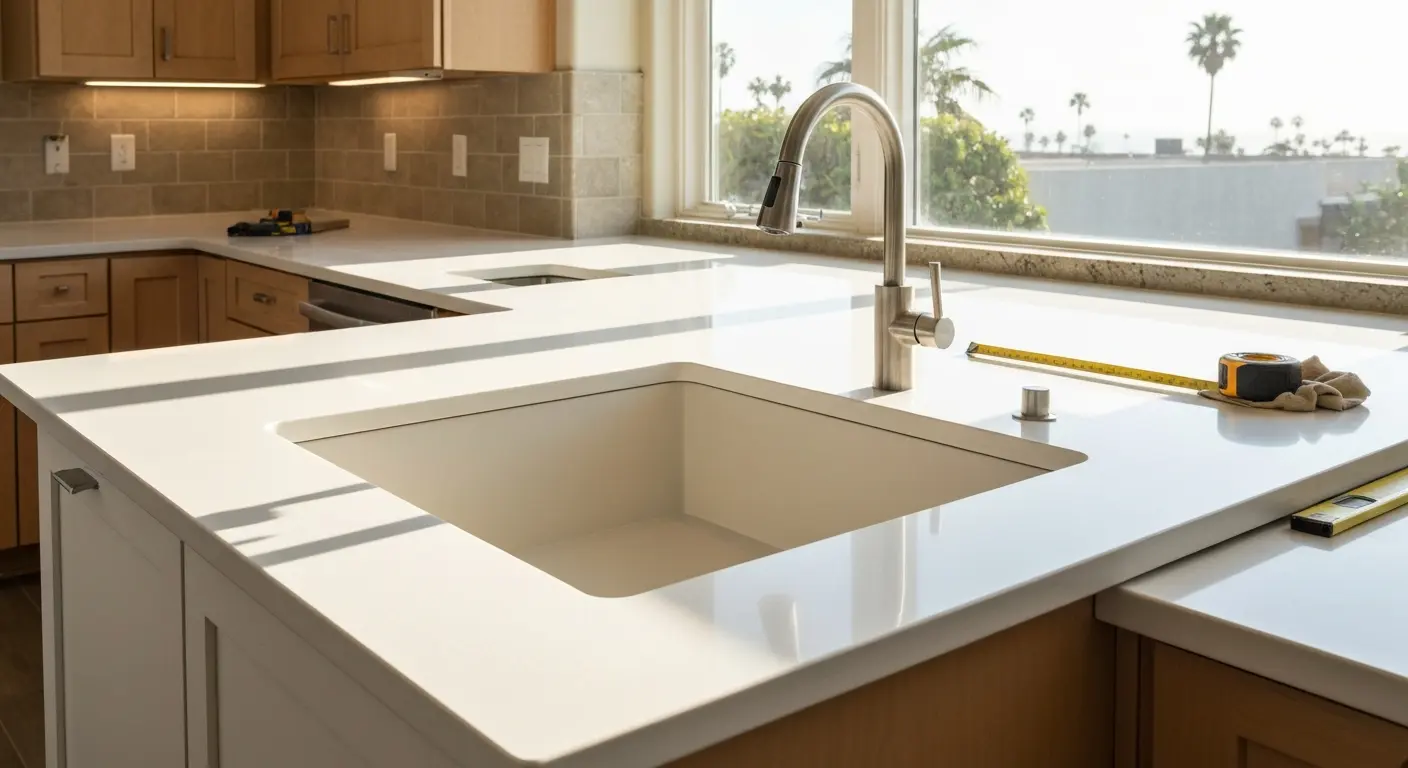 Solid surface kitchen counters