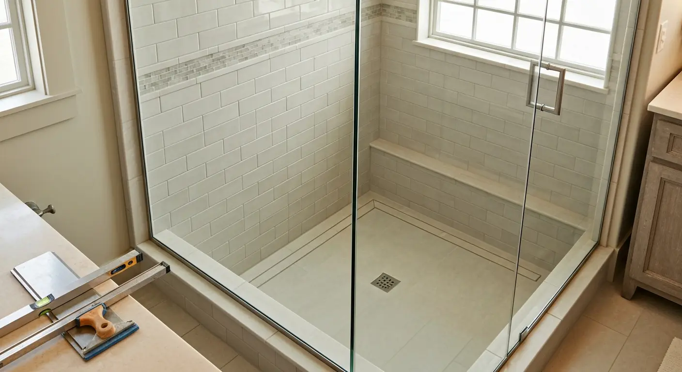 Tile shower installation