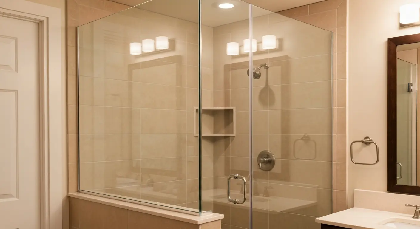 Glass shower enclosure