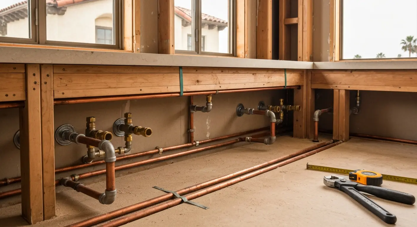 Kitchen remodel plumbing installation