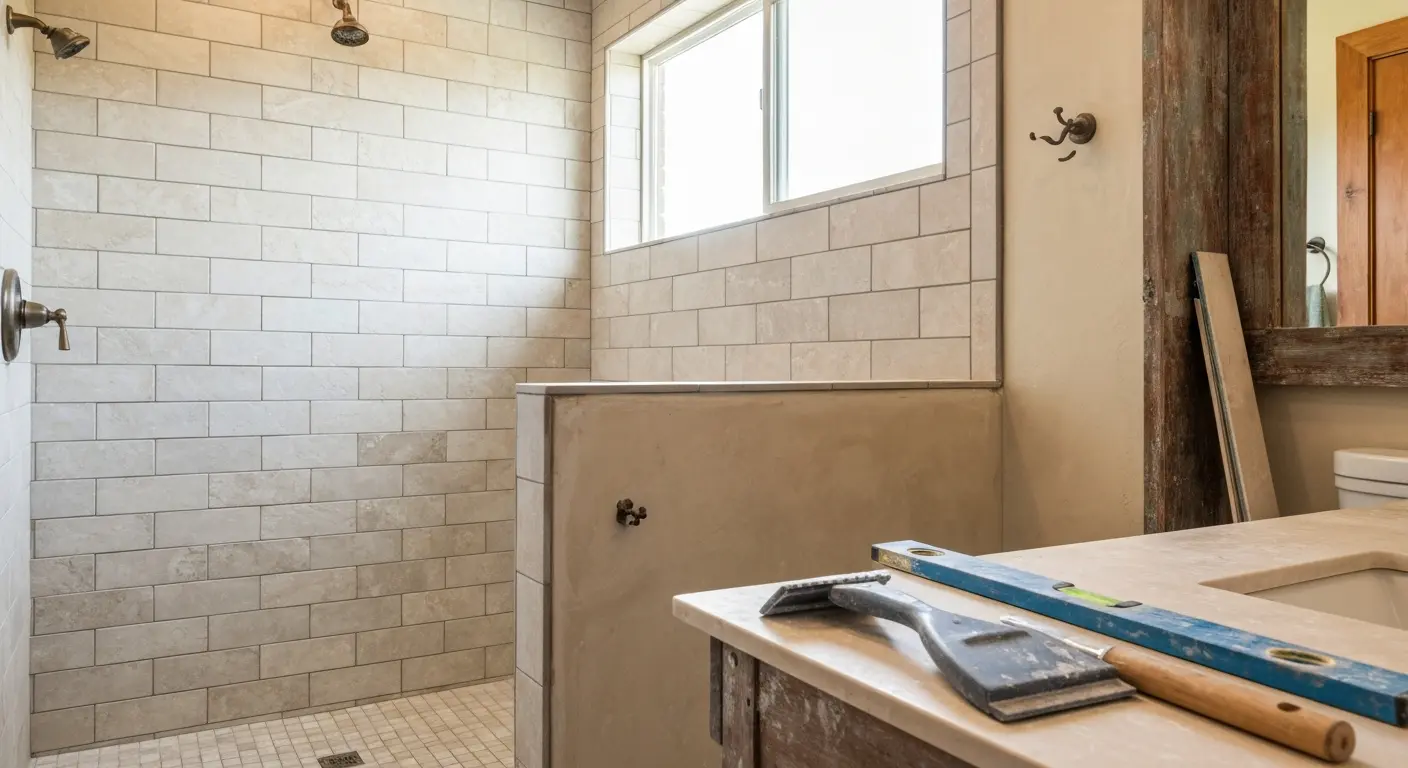 Tile shower installation