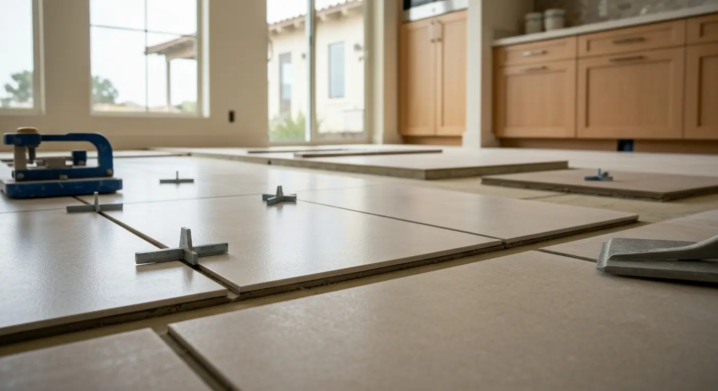 Tile flooring installation