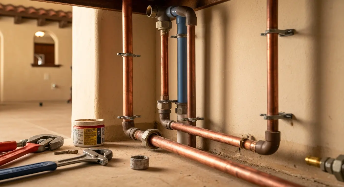 Pipe repair work in San Antonio home