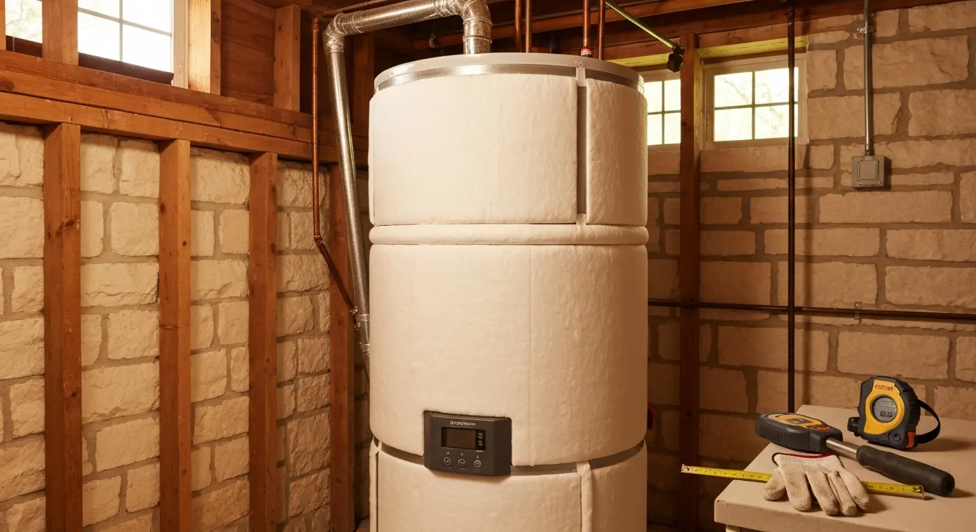 Water heater insulation blanket installation