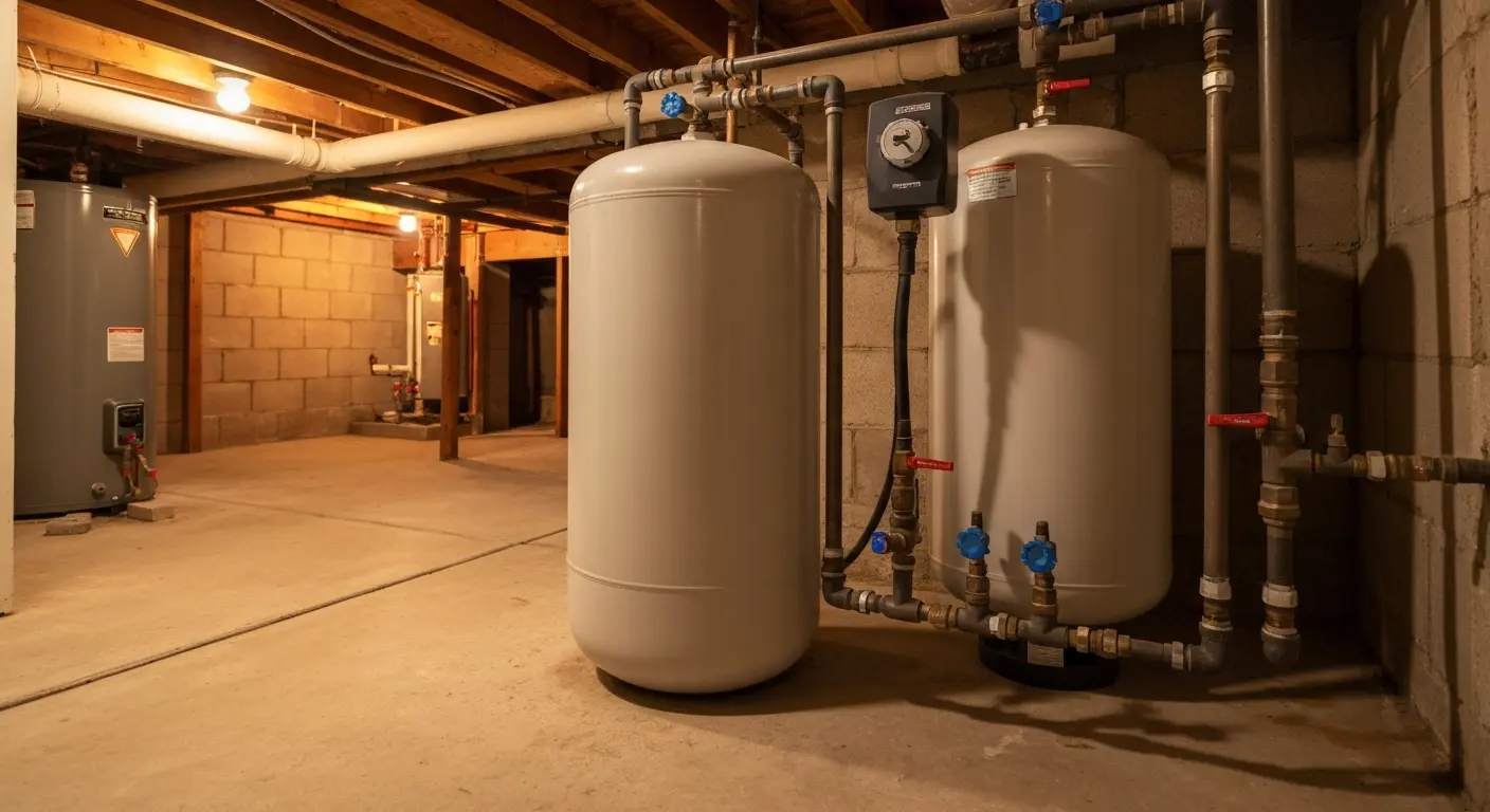 Water softener tank installation