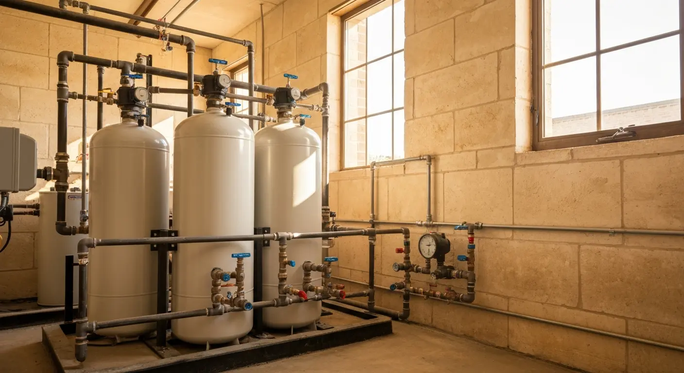 Dual tank water softener setup