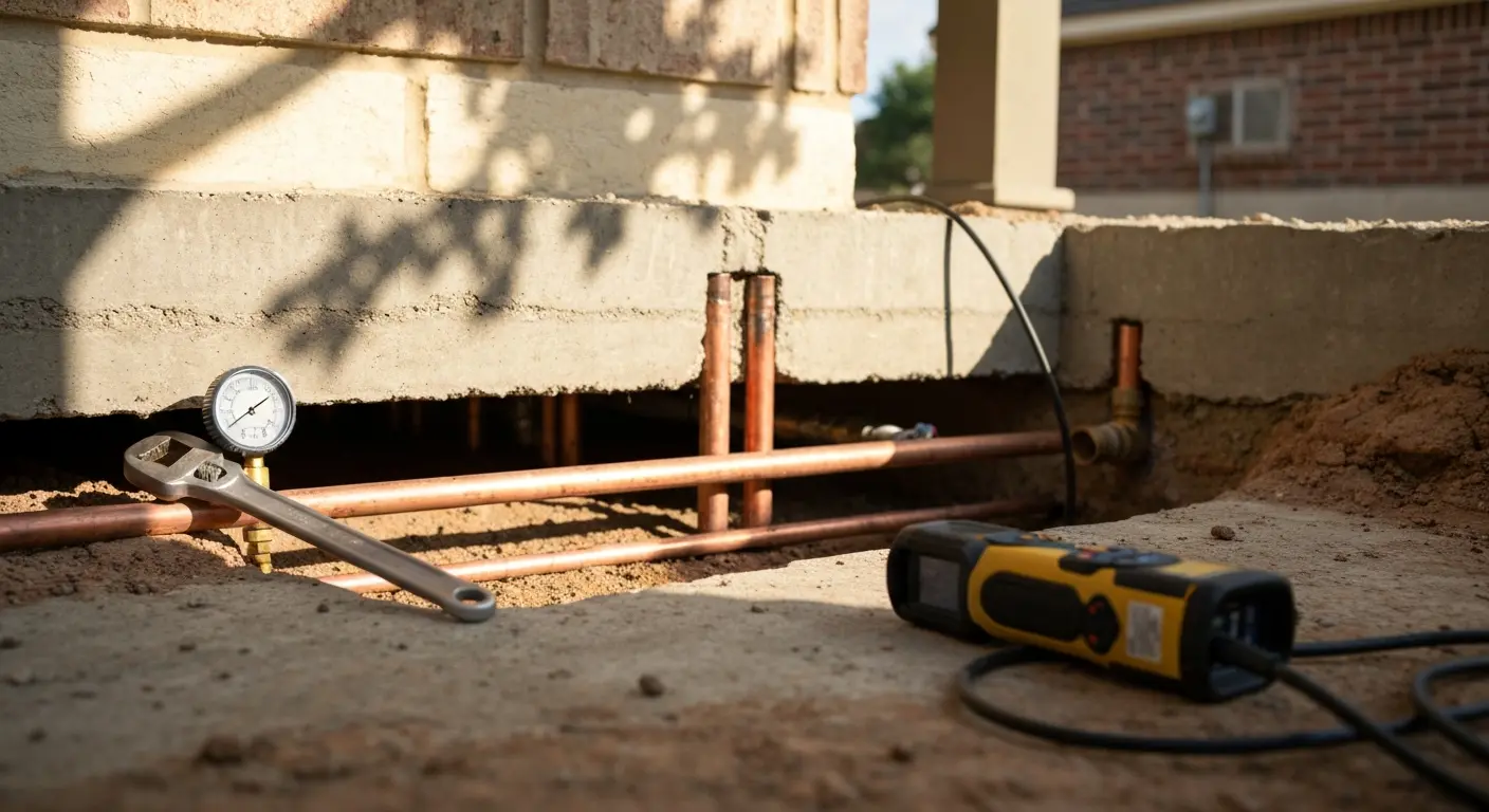 Slab leak repair work